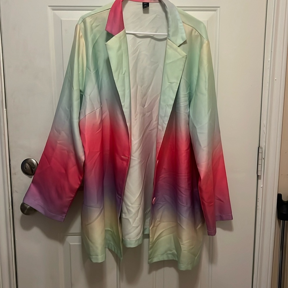 Pastel rainbow button up